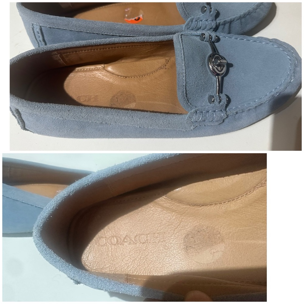 Coach Light Blue Suede Loafers- preloved -9.5 - Picture 7 of 9
